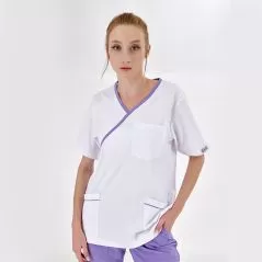 Lila Kruvaze Yaka Tek Üst (Lüks Likra Kumaş)