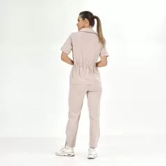 Krem Retro Lüks Likra Takım