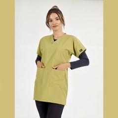 Pistachio Lux Lycra Greys Tunic Length Single Top