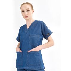 Kot Mavisi Tek Üst Likralı Jean Dr. Greys Modeli