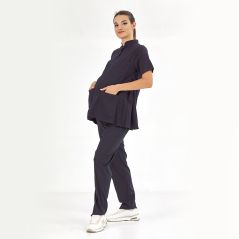 Navy Blue Pregnant Uniform (Lux Lycra)