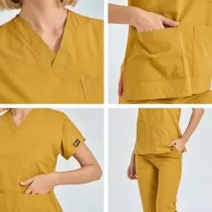 Mustard Dr Greys Tericoton Suit (Thin Fabric)