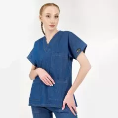 Kot Mavisi Tek Üst Medijean Dr. Greys Modeli (Gerçek Kot Kumaşı)