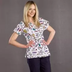 Scientific Patterned Cotton Lycra Suit (Top+Pants)