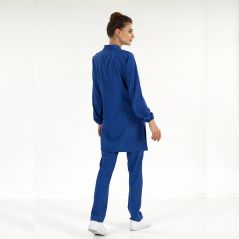 Sax Blue Lux Lycra Judge Collor Hijab Suit