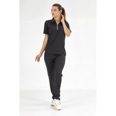 Black Polo Lux Lycra Suit