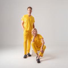 Yellow Dr. Greys Best Lycra Scrubs Set