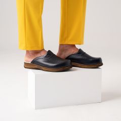 Men's Leather Gold Sabo Slippers