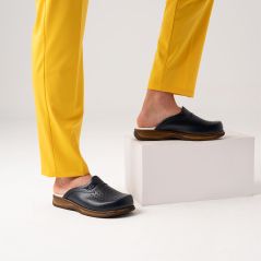 Men's Leather Gold Sabo Slippers