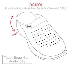 Men's Leather Gold Sabo Slippers