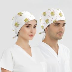 Love Frog Patterned Cap (Cotton Lycra Fabric)