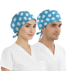 Fırçalı Dişler Desenli Bone (Cotton Likra Kumaş)