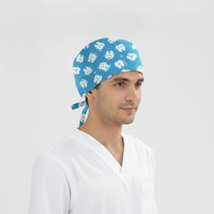 Fırçalı Dişler Desenli Bone (Cotton Likra Kumaş)