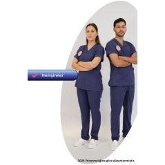 Hemşire Forması Scrubs Likralı Takım Sağlık Bakanlığı Uyumlu-Patriot Blue