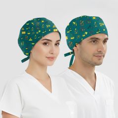 Keşif Tozları Desenli Bone (Cotton Likra Kumaş)
