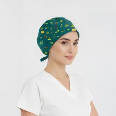 Keşif Tozları Desenli Bone (Cotton Likra Kumaş)
