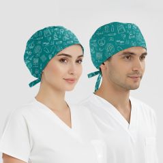 Klinik Çizgiler Desenli Bone (Cotton Likra Kumaş)