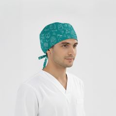Klinik Çizgiler Desenli Bone (Cotton Likra Kumaş)