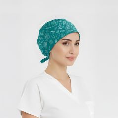Klinik Çizgiler Desenli Bone (Cotton Likra Kumaş)