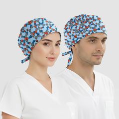 Molekül Ağı Desenli Bone (Cotton Likra Kumaş)