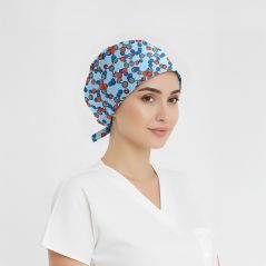 Molekül Ağı Desenli Bone (Cotton Likra Kumaş)