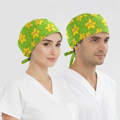 Neşeli Yıldızlar Desenli Bone (Cotton Likra Kumaş)