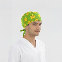 Neşeli Yıldızlar Desenli Bone (Cotton Likra Kumaş)