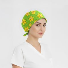 Neşeli Yıldızlar Desenli Bone (Cotton Likra Kumaş)
