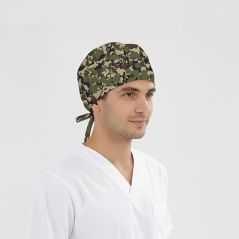 Orman Kamuflajı Desenli Bone (Cotton Likra Kumaş)
