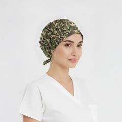 Orman Kamuflajı Desenli Bone (Cotton Likra Kumaş)