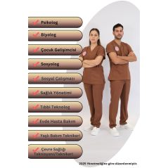 Diğer Sağlık Meslek Mensupları Forması Scrubs Likralı Takım Sağlık Bakanlığı Uyumlu-Friar Brown