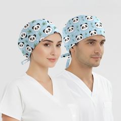 Tatlı Panda Desenli Bone (Cotton Likra Kumaş)