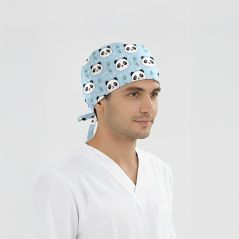 Tatlı Panda Desenli Bone (Cotton Likra Kumaş)