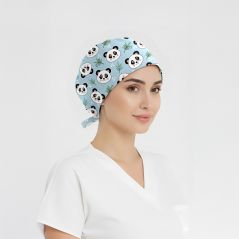 Tatlı Panda Desenli Bone (Cotton Likra Kumaş)