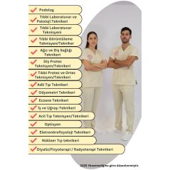 Teknisyen-Tekniker -Tıbbi Sekreter Forması Scrubs Likralı Takım Sağlık Bakanlığı Uyumlu-Moth