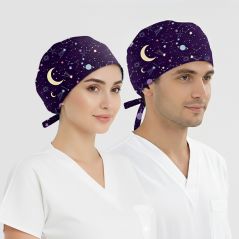 Yıldız Yağmuru Desenli Bone (Cotton Likra Kumaş)
