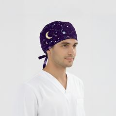 Yıldız Yağmuru Desenli Bone (Cotton Likra Kumaş)