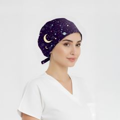 Yıldız Yağmuru Desenli Bone (Cotton Likra Kumaş)