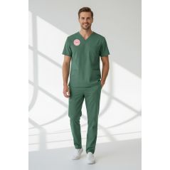 Ameliyathane Forması Scrubs Likralı Takım Sağlık Bakanlığı Uyumlu--Frosty Spruce