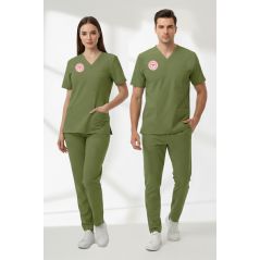 Eczacı Forması Alt Üst Scrubs Takım (Sağlık Bakanlığı 2025 Standartlarıyla Uyumlu)-Grasshopper