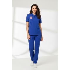 Temizlik Personeli Forması Alt Üst Scrubs Takım (Sağlık Bakanlığı 2025 Standartlarıyla Uyumlu)-Dazzling Blue