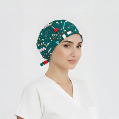 İlaç Kutusu Desenli Bone (Cotton Likra Kumaş)
