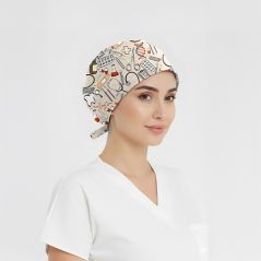 Şifa Evreni Desenli Bone (Cotton Likra Kumaş)