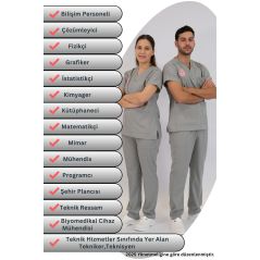 Teknik Hizmetler Forması Scrubs Likralı Takım Sağlık Bakanlığı Uyumlu-Neutral Gray