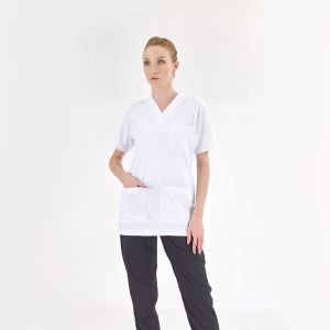 Top White Pants Navy Blue Silva Lux Lycra Suit
