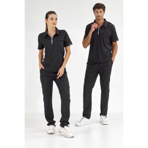 Siyah Polo Lüks Likra Takım