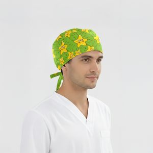 Neşeli Yıldızlar Desenli Bone (Cotton Likra Kumaş)