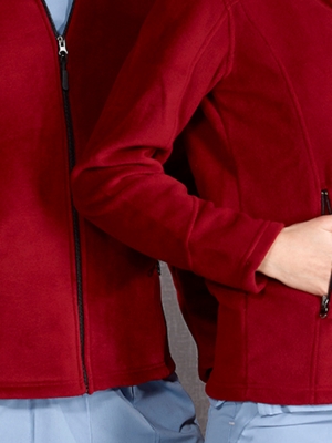 Burgundy Doctor Nurse Medical Fleece Jacket Fleece Fabric