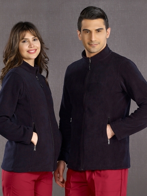 Navy Blue Doctor Nurse Medical Fleece Jacket Fleece Fabric