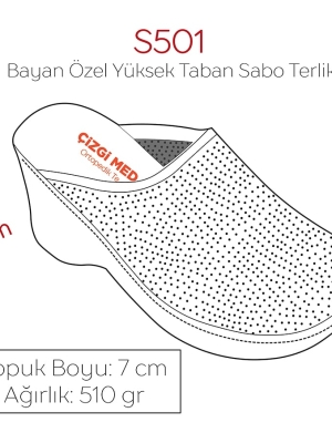 Lacivert Bayan Özel Yüksek Taban Sabo Terlik